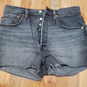 New Grey Levi Jean Shorts High Waisted